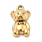 Ion Plating(IP) 304 Stainless Steel Chrams, Bear, Real 14K Gold Plated, 14.5x8.5x4.5mm, Hole: 1.3mm