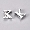 Alloy Slide Charms, with Crystal Rhinestone, Letter, Platinum, Letter.K, K: 11.5x11x4.5mm, Hole: 2x8mm
