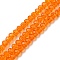 Transparent Glass Beads Strands, Faceted, Rondelle, Orange, 3x2mm, Hole: 0.8mm, about 138pcs/strand, 36~37.5cm