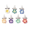 Angel Handmade Polymer Clay & ABS Plastic Imitation Pearl Pendants, with Alloy Loop, Mixed Color, 26.5x19.5x10.5mm, Hole: 3.5mm