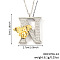 Brass Micro Pave Clear Cubic Zirconia Bee Initial Pendant Necklaces, Platinum & Golden, Letter N, 15.75 inch(40cm), pendant: 30x27mm