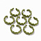 Spray Painted Alloy Cuff Rings, Open Rings, Cadmium Free & Lead Free, Wave, Olive Drab, US Size 5(15.7mm)