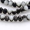 Half Plated Faceted Rondelle Glass Beads Strands, Black Plated, 3.5x2.5mm, Hole: 1mm, about 100pcs/strand, 10 inch