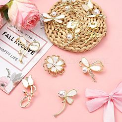 10 шт. 10 стиля броши из сплава со стразами для одежды рюкзака&nbsp;JEWB-CJ0001-90