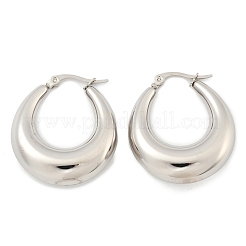 Массивные серьги-кольца из нержавеющей стали 304&nbsp;LS-EJEW-F280-06E-P