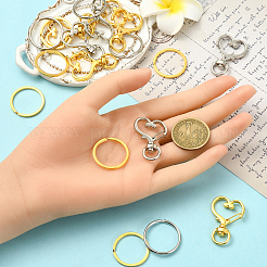 10 шт. поворотные карабины из цинкового сплава в форме сердца&nbsp;IFIN-YW0003-88G