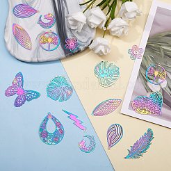 24 шт. 12 шт. филигранные подвески из нержавеющей стали 201&nbsp;STAS-SZ0001-78