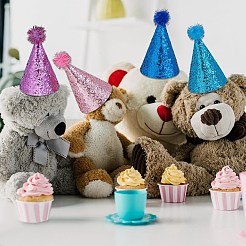 16 шт. двухцветная полиэстеровая шапочка для питомца на день рождения AJEW-GO0002-19