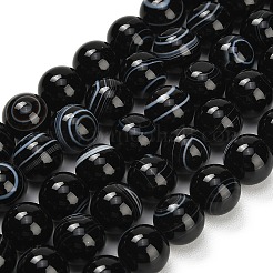 Натуральный черный агат бисер нитей&nbsp;G-B178-Q01-12mm