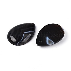 Подвески из натурального черного полосатого агата (окрашенного и подвергнутого термической обработке).&nbsp;G-T143-52A