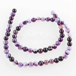 Натуральный полосатый агат / полосатый агат круглых бортовых нитей&nbsp;G-E232-10