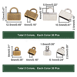 120 шт. 4 стиля тибетского стиля цинковый сплав наконечник шнура&nbsp;FIND-AR0003-47