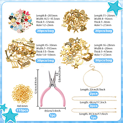 Наборы для самостоятельного изготовления цепочек и подвесок из нержавеющей стали 304 и сплава&nbsp;DIY-PH0032-25