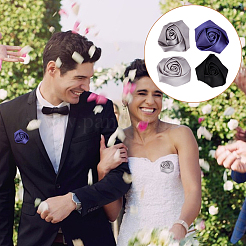 16 шт. брошь из ткани с розой 4 цветов&nbsp;JEWB-GA0001-45