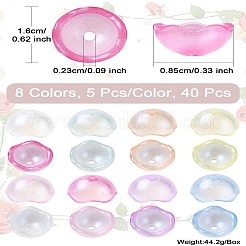 40шт 8 цвета прозрачные пластиковые колпачки для бусин&nbsp;KY-CJ0001-97