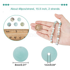 Натуральный матовый цветок амазонит круглые бусины&nbsp;G-NB0005-34C