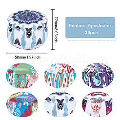 30 шт. двухцветный печатный цветочный узор&nbsp;CON-BC0002-19