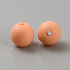 Акриловые матовые круглые бусины&nbsp;FACR-WH0001-06A-20