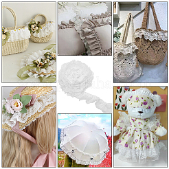 10 ярд двухслойного плиссированного шифона с цветочным кружевом&nbsp;OCOR-BC0005-27A