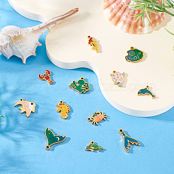 12 шт. 12 стиля эмалевых подвесок из нержавеющей стали 304&nbsp;STAS-TA0001-43