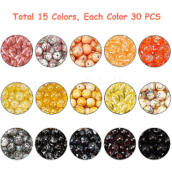 Строковые и обжиговые стеклянные бусины в нитях&nbsp;GLAA-PH0001-03-8mm