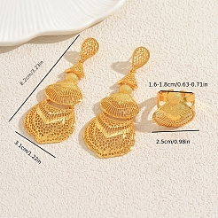 Винтажные комплекты из полых серег и колец в стиле ближневосточного сплава для женщин&nbsp;KE0324