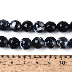 Нити окрашенных и нагретых натуральных агатовых бус с огненным кракелюром&nbsp;G-N359-01B-01