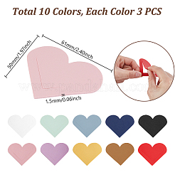 30 шт. 10 цвета PU кожа протекторы для уголков сердца&nbsp;AJEW-GA0008-23