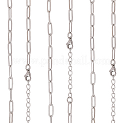 10 шт. 667 нержавеющая сталь цепочка-скрепка ожерелье&nbsp;NJEW-BBC0001-48C-P