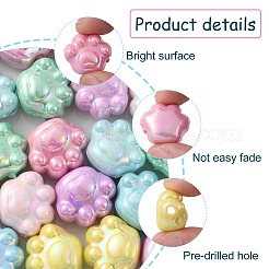 70шт 7 цвета непрозрачные акриловые бусины в виде кошачьей лапы&nbsp;MACR-CJ0001-48