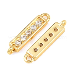 Шармы-соединители из латуни с микропаве из прозрачного кубического циркония&nbsp;LS-KK-F927-05G