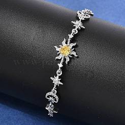 Латунь микро проложить кубического циркония браслеты ссылку&nbsp;BJEW-H639-06P