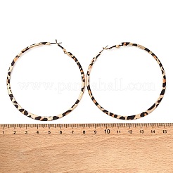 Кольцо с леопардовым принтом серьги-кольца из сплава&nbsp;LS-EJEW-Z112-02P