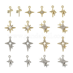 18шт 9 стиля латунные микропаве прозрачные подвески с кубическим цирконием&nbsp;KK-TA0001-10