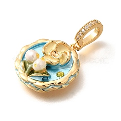 Подвески из латуни с микропаве из циркония&nbsp;KK-R212-03G-04