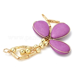 Большие подвески ручной работы из синтетического немагнитного гематита и стекла с гальваническим покрытием&nbsp;PALLOY-JF02960