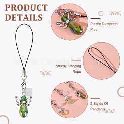 20 шт. 10-цветные ремешки для мобильных телефонов из стекла&nbsp;HJEW-OC00047