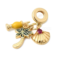 Латунные эмалированные европейские подвески с подвесками&nbsp;KK-Z150-12G