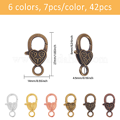 42 шт. 6 цвета сплава застежки-клешни омара&nbsp;FIND-CA0009-84