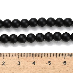 Натуральные бусины из черного оникса (окрашенные и нагретые)&nbsp;G-Z024-01B-6mm