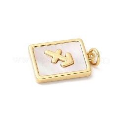 Подвески из латуни с натуральными белыми ракушками&nbsp;KK-S522-09G-F