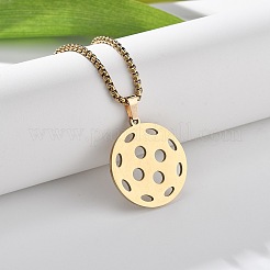 201 нержавеющая сталь пиклбол подвеска коробка цепи ожерелья для женщин мужчин&nbsp;LS-NJEW-H050-01A-G