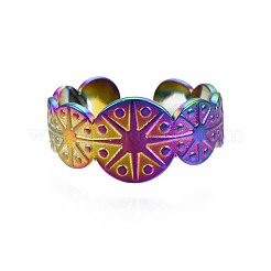 Плоский круглый диск из нержавеющей стали марки 304 с манжетным кольцом&nbsp;RJEW-N038-094