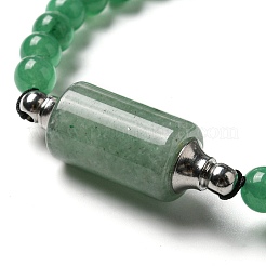 Браслет из натуральных смешанных камней с колоннами и звеньями&nbsp;BJEW-G687-01A