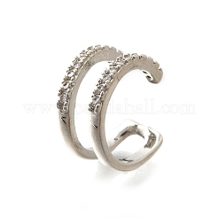 Серьги-каффы из латуни с прозрачным кубическим цирконием&nbsp;LS-EJEW-Q025-03A-P