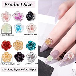 240 шт. 12 стиля камелии прозрачные смоляные кабошоны MRMJ-OC0003-41