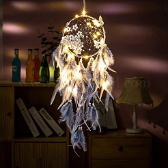 Паутина/сетка из бабочек с украшениями из перьев&nbsp;PW-WG68202-01