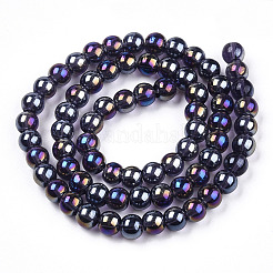 Гальванизируйте прозрачное стекло бисер нитей&nbsp;GLAA-T032-T8mm-AB03