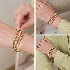 6шт круглые латунные браслеты из бисера для женщин&nbsp;BJEW-SW00150