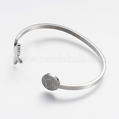 Браслеты-манжеты из нержавеющей стали 304&nbsp;LS-BJEW-N0028-02P